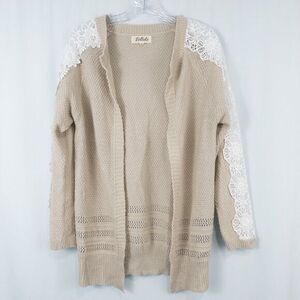 Listicle Mohair Blend Lace Doily Sleeve Open‎ Cardigan Womens Medium Cottagecore